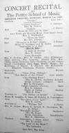March 1st, 1928, Concert Recital, Potter School of Music