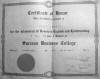 Rose Gesell's certificate for honors in English and Letterwriting, April 1929